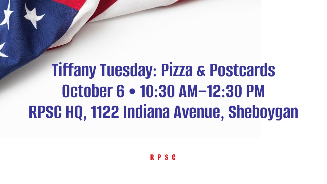 Tiffany Tuesday: Pizza & Postcards, October 6, 10:30 AM